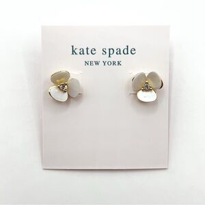 KS089-Kate Spade white flower earrings